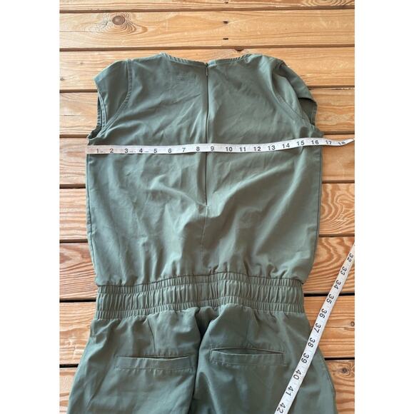 Albion Women’s Cap sleeve Jet Setter jumpsuit size XXS Green P1 - Picture 6 of 7